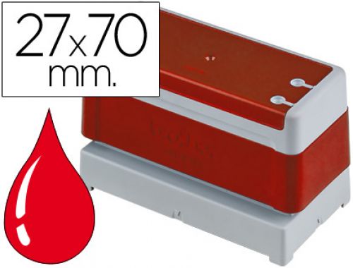 Carimbo automatico brother 27 mm x 70 mm vermelho , Brother , 28579 , 4977766673358